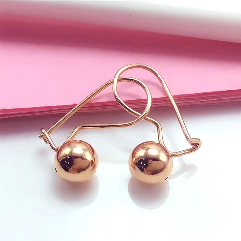坠球耳钩时尚简约14K玫瑰金百搭耳饰