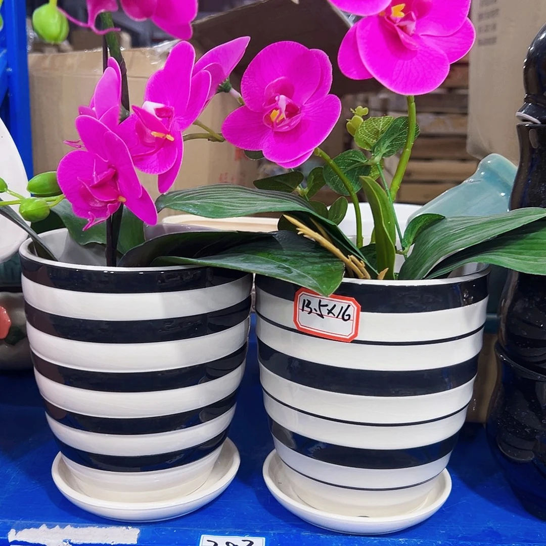 有孔外贸尾单陶瓷花盆凑单10米包邮