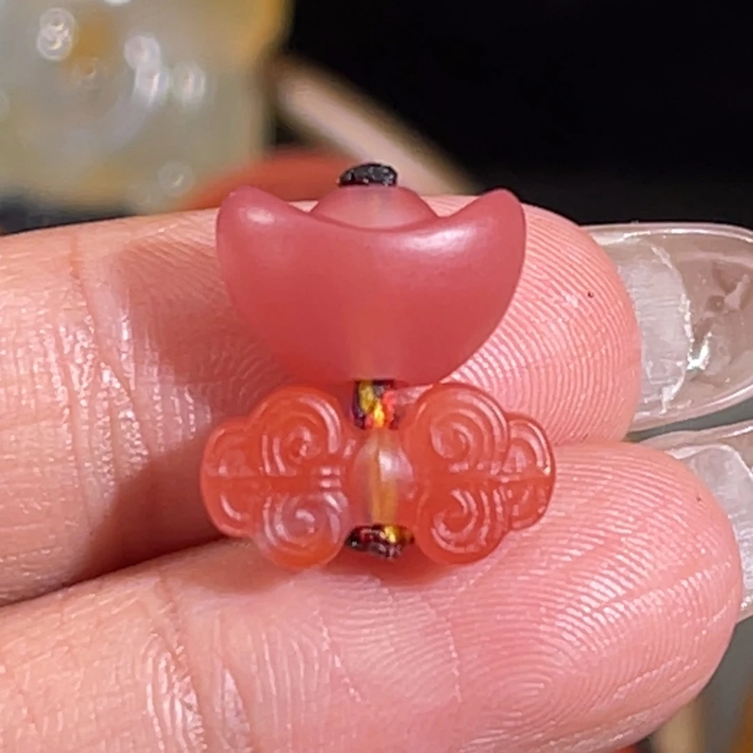 南红玛瑙未镶嵌大黑洞套装不退换