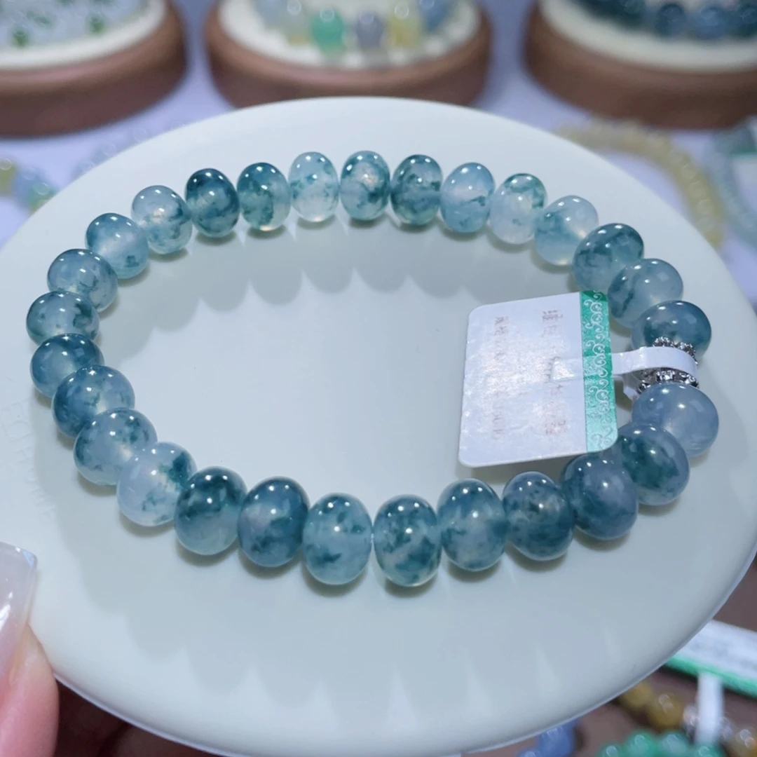 未镶嵌手链翡翠正冰水生蓝花