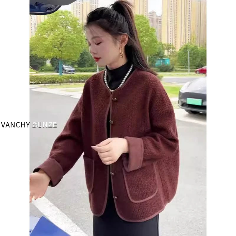 BUNZE 今年流行小香风毛呢外套女2025春秋新款时尚气质高级感超好