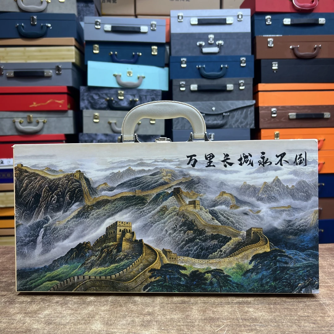 羊脂玉瓷素烧万里长城茶具套装功夫茶杯家用办公室泡茶陶瓷盖碗