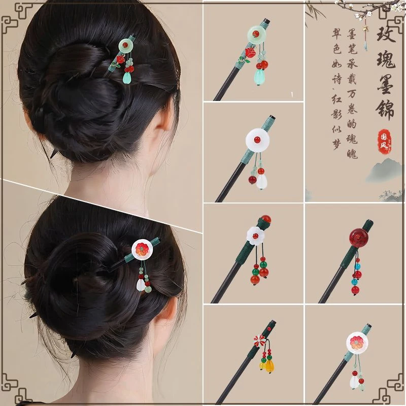 国风发簪新中式流苏小众气质日常汉服木簪步摇马面裙配饰女高级感