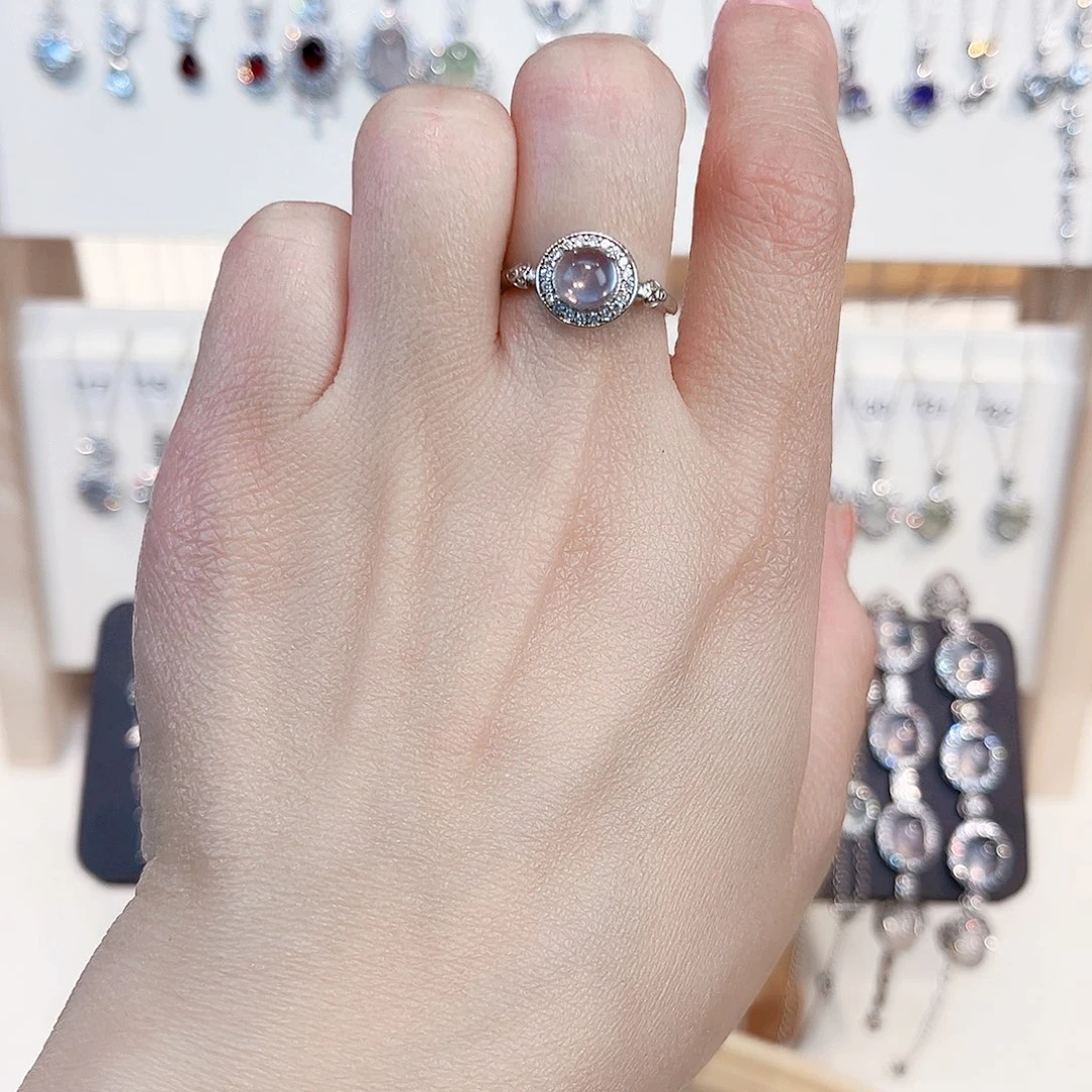 银S925镶嵌戒指芙蓉石