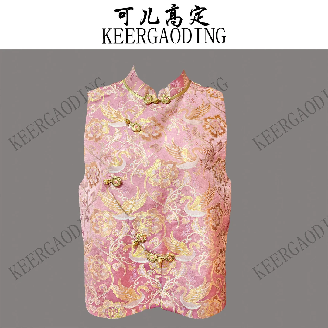 【已售罄勿上架】非遗宋锦高端新中式国风桑蚕丝马甲3-J5398