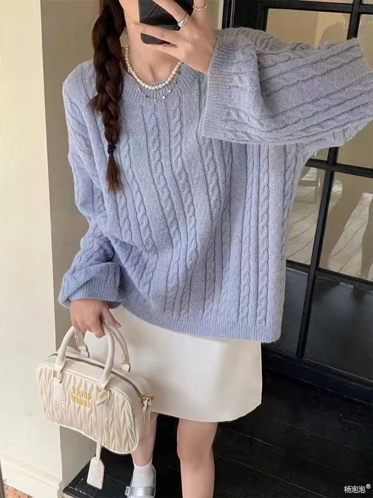 551~600秋冬新款毛针织宽松大版慵懒风女装