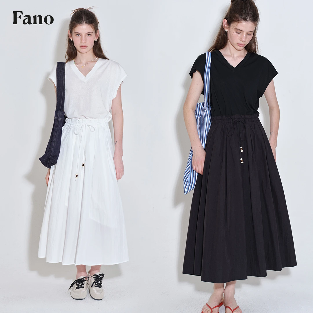 6.6上新 松弛休闲“清凉针梭 撞色串珠绳”休闲显瘦连衣裙FQ25L034