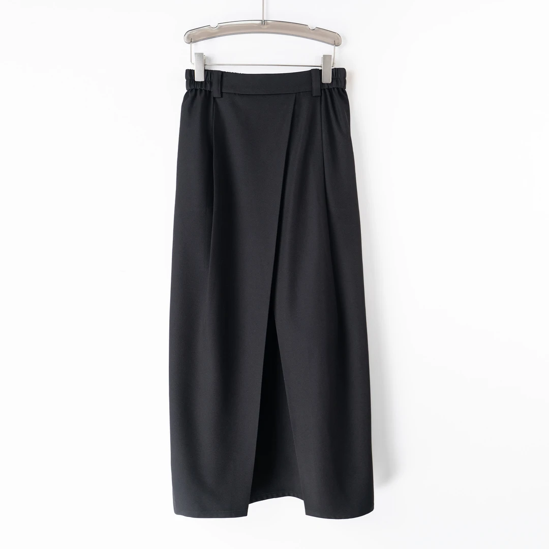 PQ250203春夏新款大码女装松紧腰半身裙直筒裙一步裙前后两穿