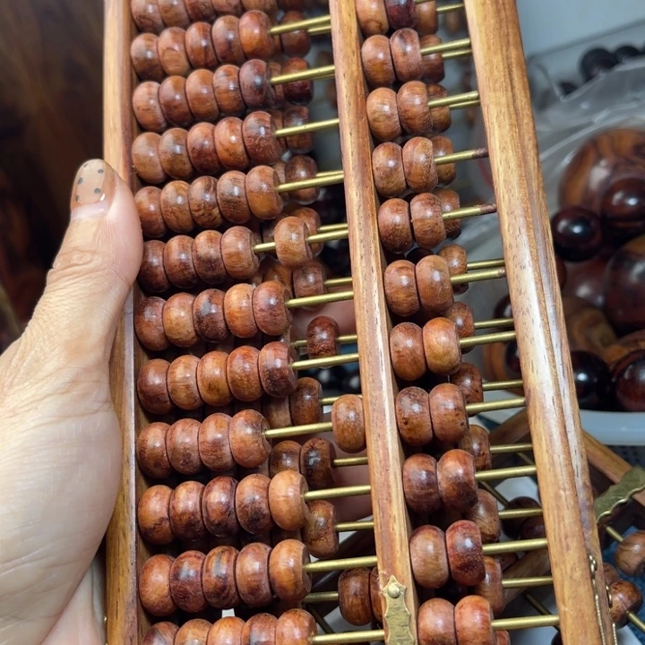 用***5端景台花梨木类海南黄花梨13档算盘