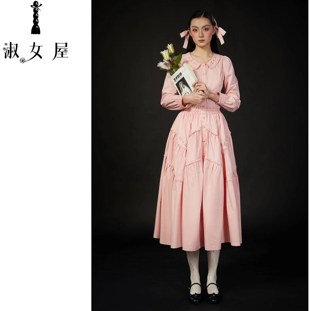 淑女屋官方旗舰店亚当与夏娃荷叶边公主。套装优雅纯棉新款甜美