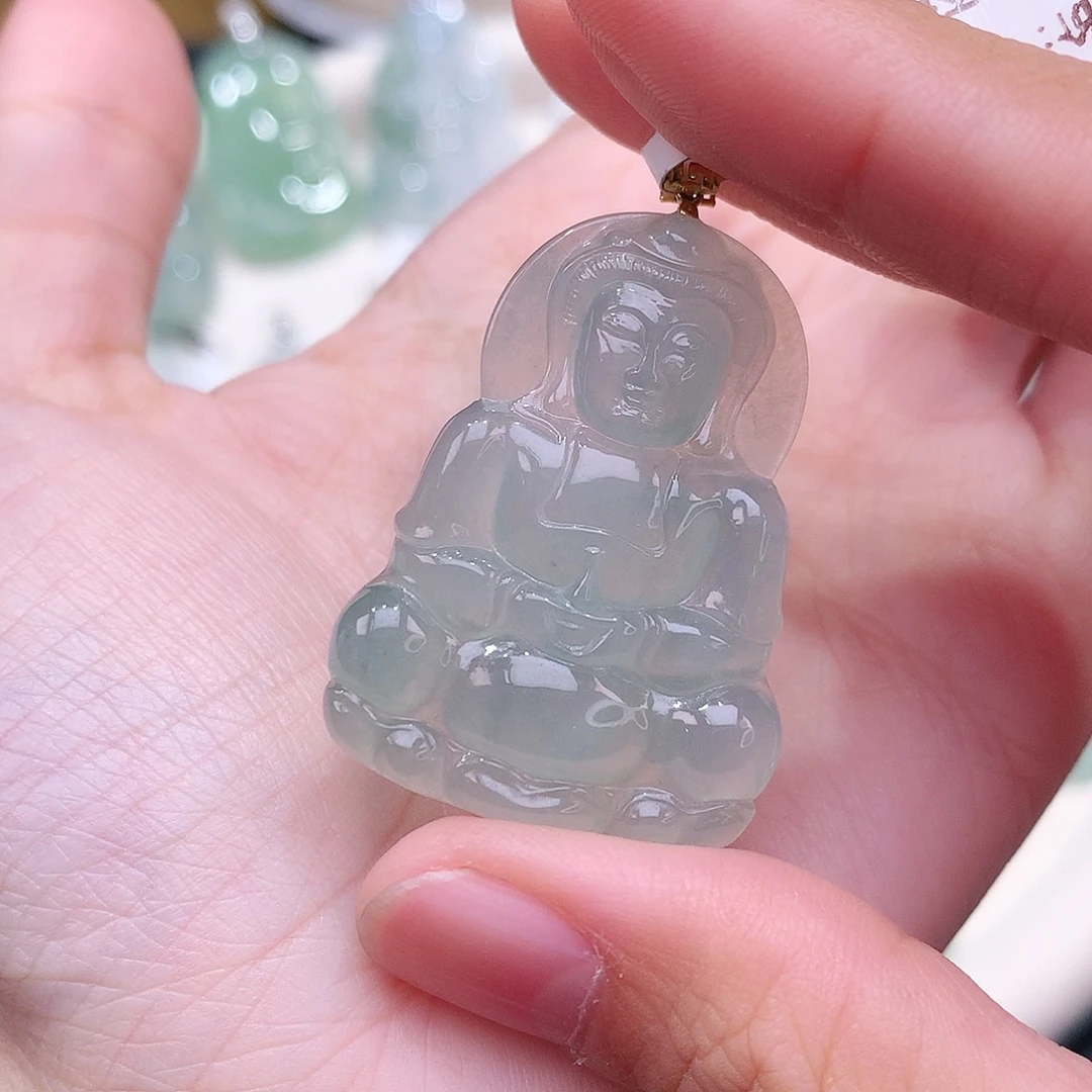 颈饰18K金镶嵌翡翠37-27.3-4.8