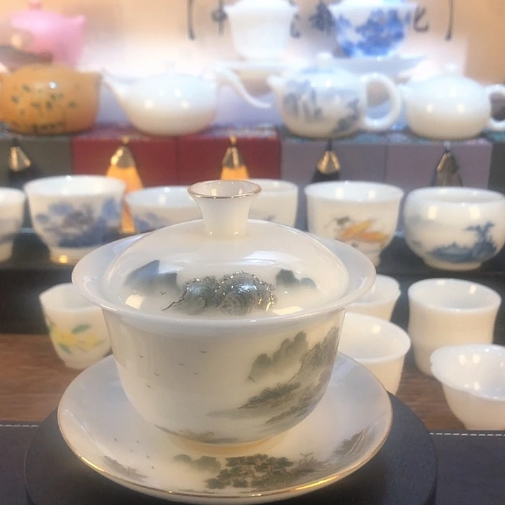 高端三才盖碗安包功夫便携紫砂