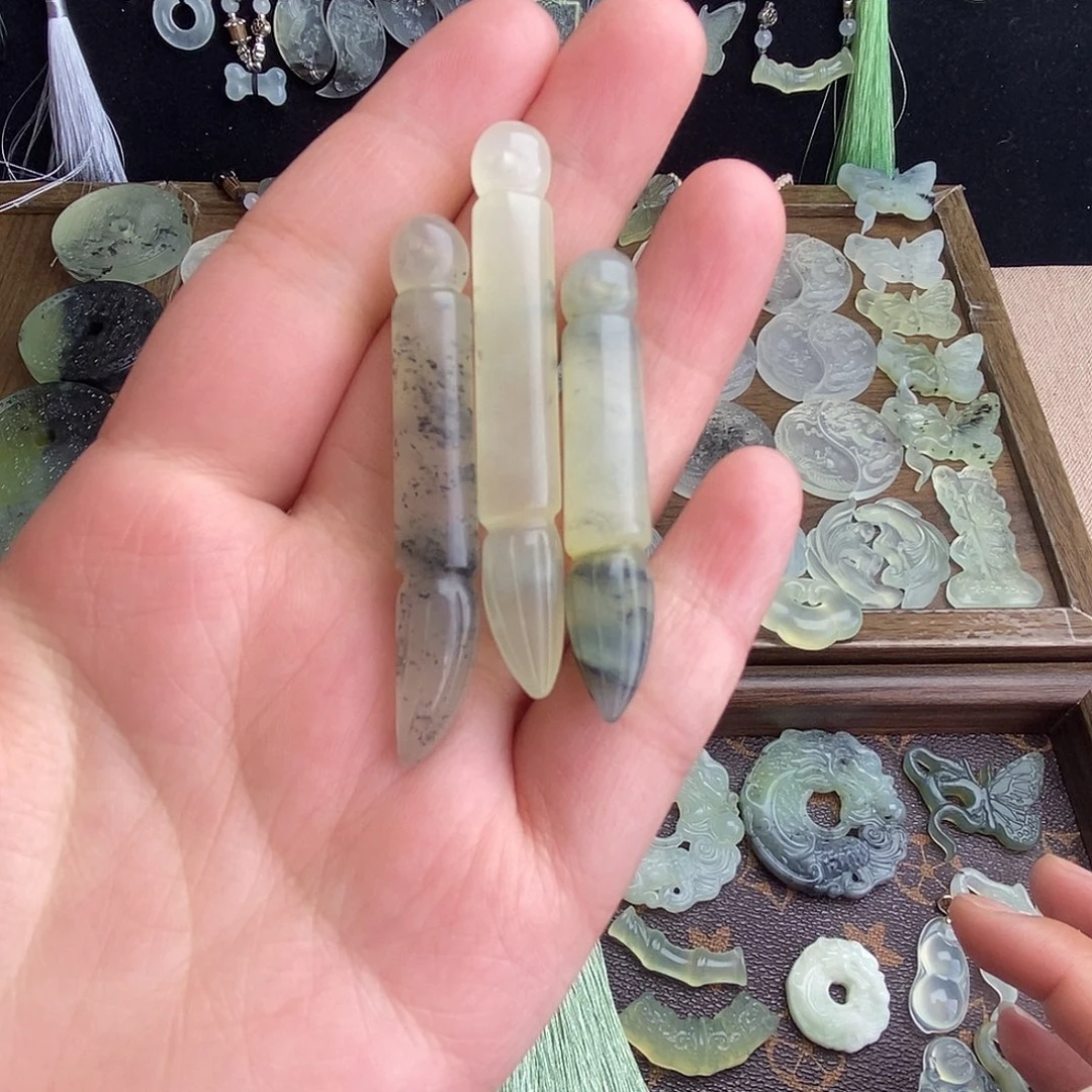 蛇纹石玉未镶嵌颈饰文昌笔送绳子随机一个