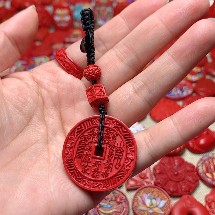 天然辰砂工艺品朱砂钥匙扣