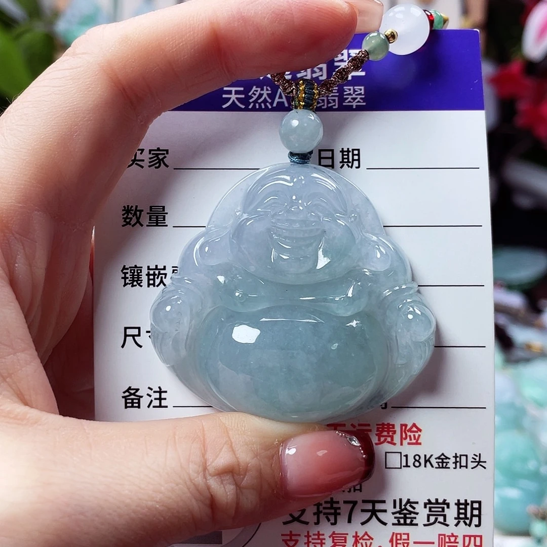 翡翠未镶嵌颈饰佛公56