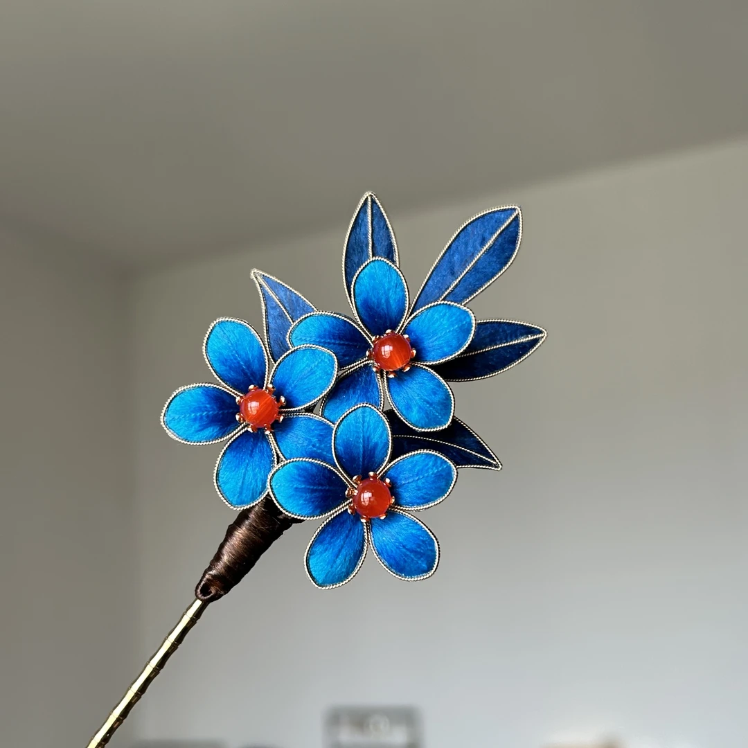 非遗绒花发簪。典雅高贵款。澜芷