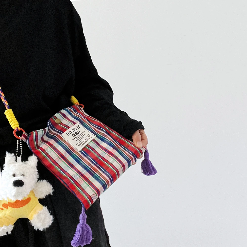 复古精致苏格兰格纹高饱和度小众设计款手机包迷你斜挎包遛弯包