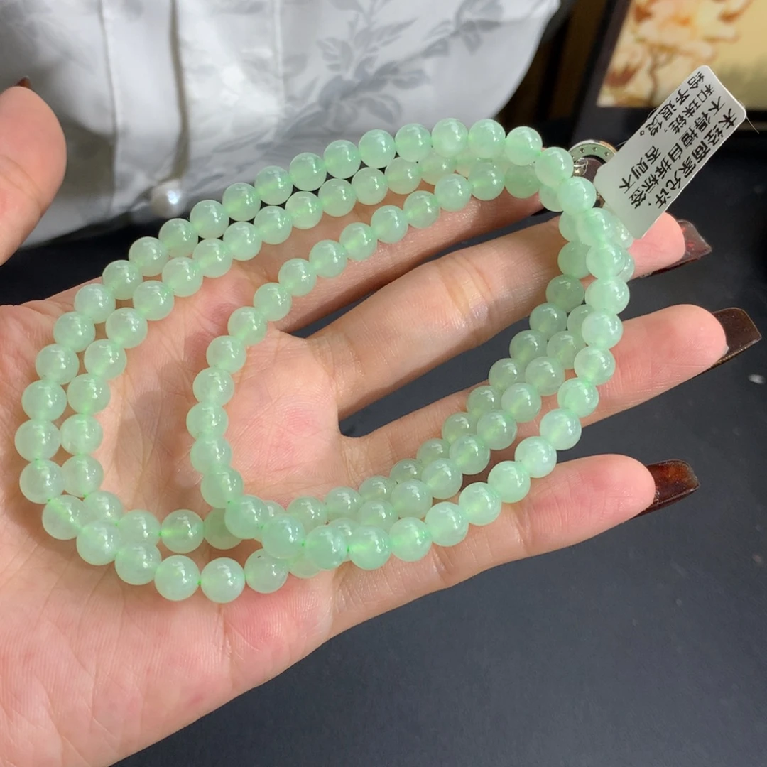 翡翠未镶嵌手串卡6冰胶晴项链