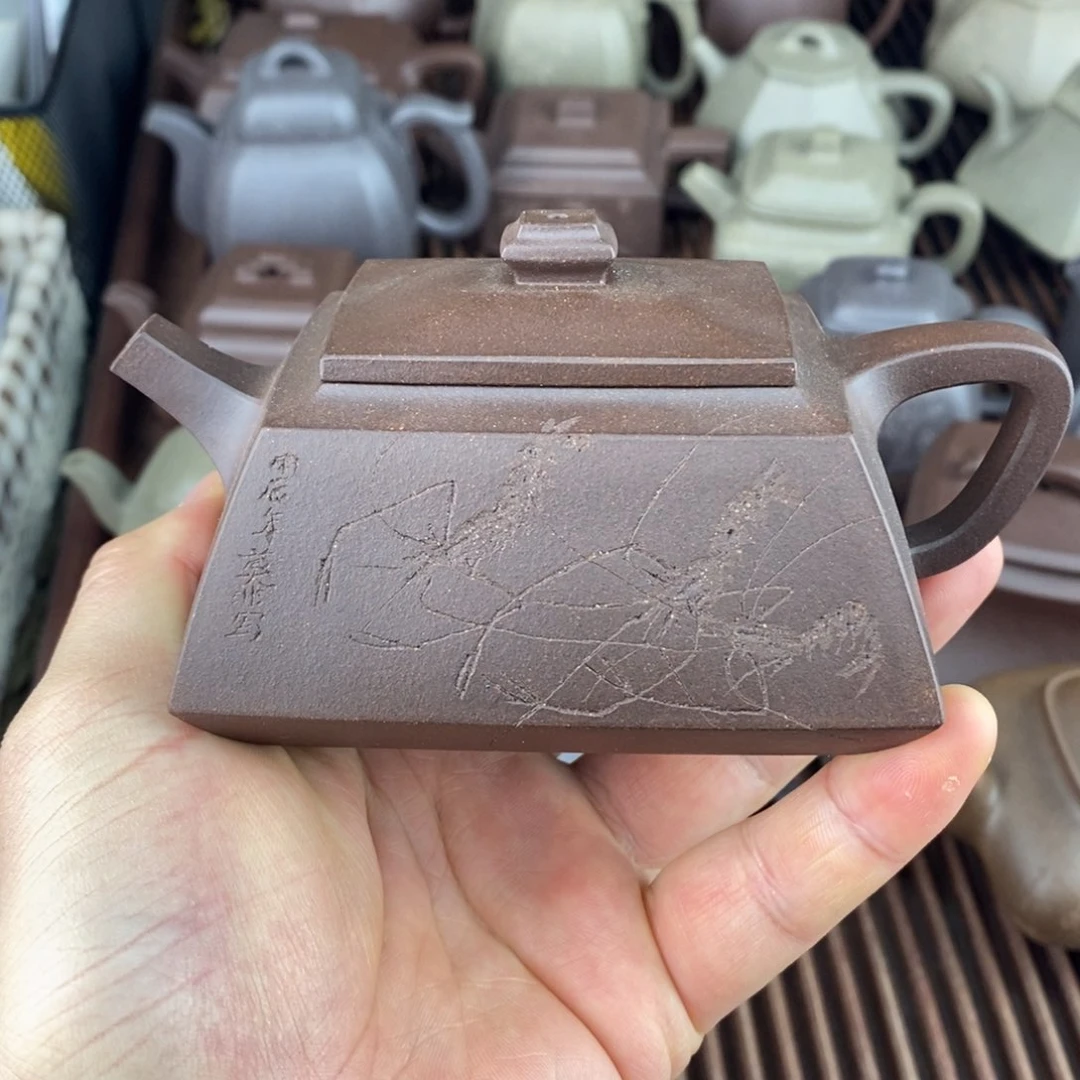 紫砂茶壶用****6四方合斗紫泥虾
