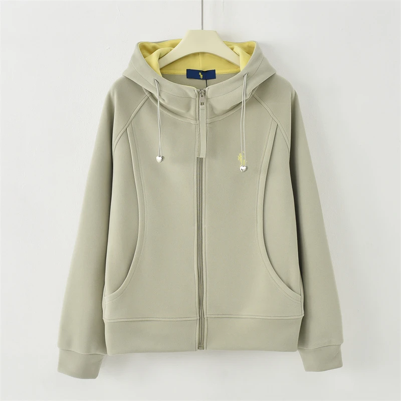 XUXU-「时尚百搭」2025春季新款女装百搭休闲拼接连帽外套K-652