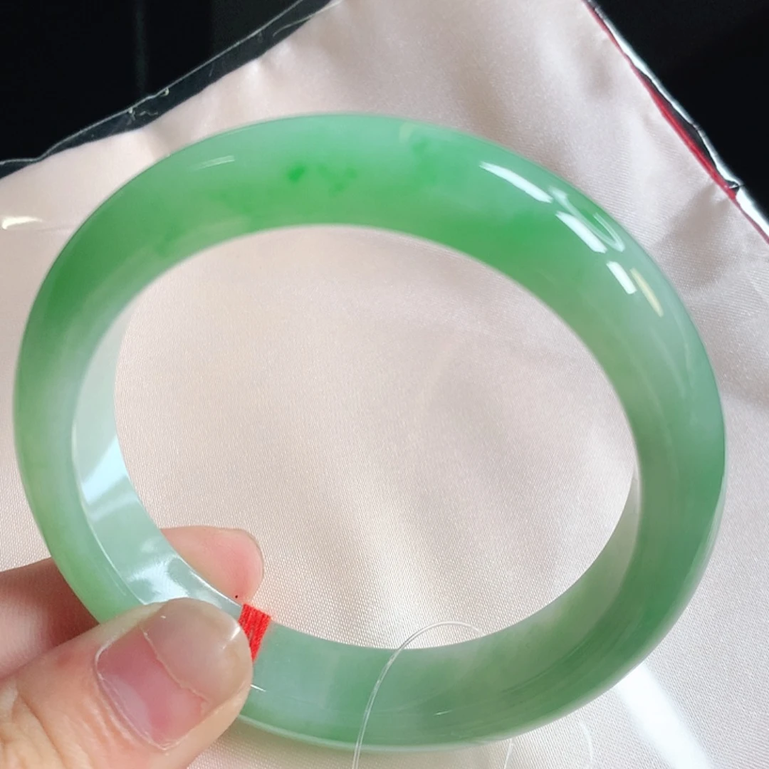 未镶嵌手镯翡翠缅甸纯天然翡翠果冻胶底毕业镯