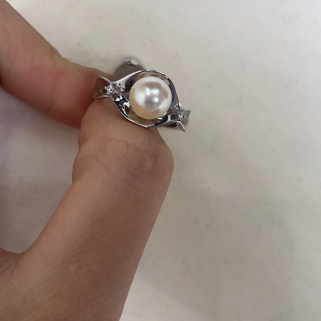 银S925镶嵌戒指海水珍珠