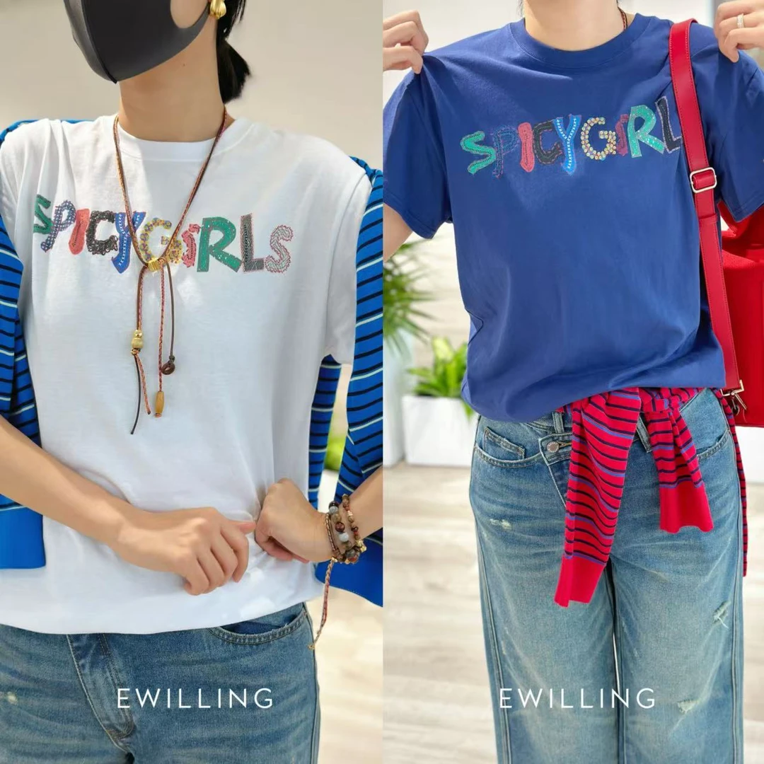 SHORT SENTENCE手绘平面合身T恤