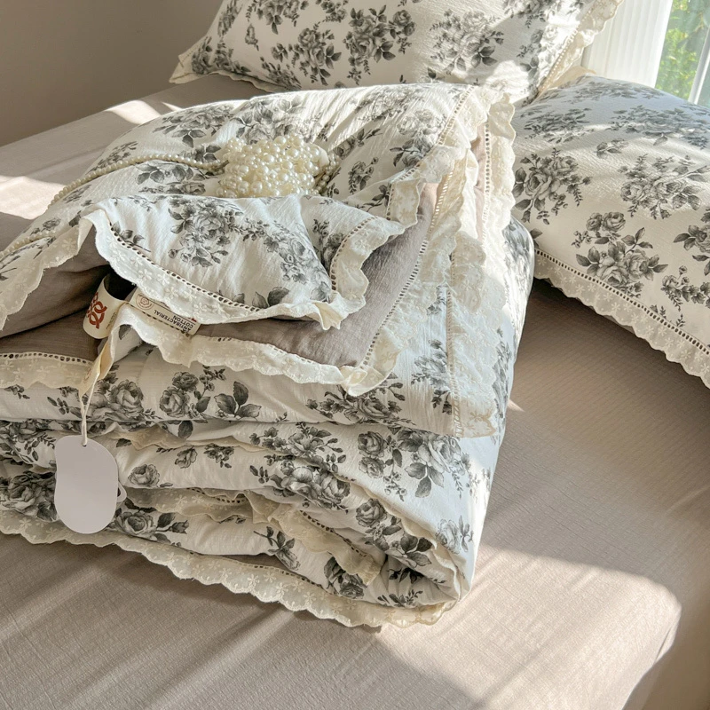 小清新云感双层纱夏凉被2025新款夏季可机洗棉春秋单人薄空调被子