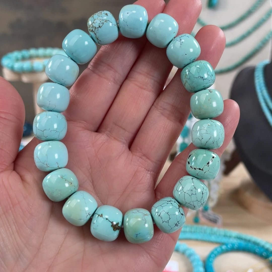 绿松石未镶嵌套链12+精品老型手串
