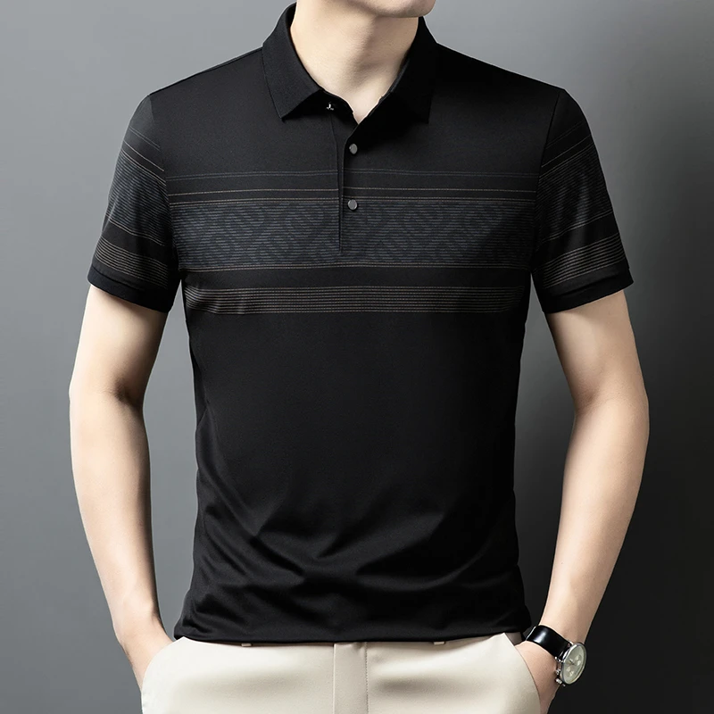 【悠悠专属】夏季新款男士桑蚕丝T恤POLO衫休闲百搭短袖 2406#