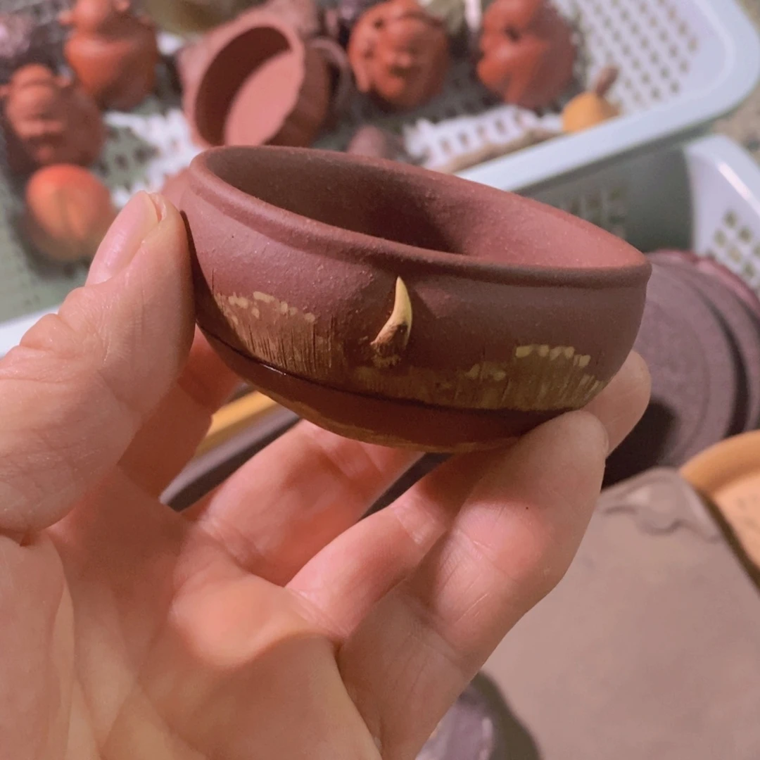 茶杯绿泥紫砂紫砂