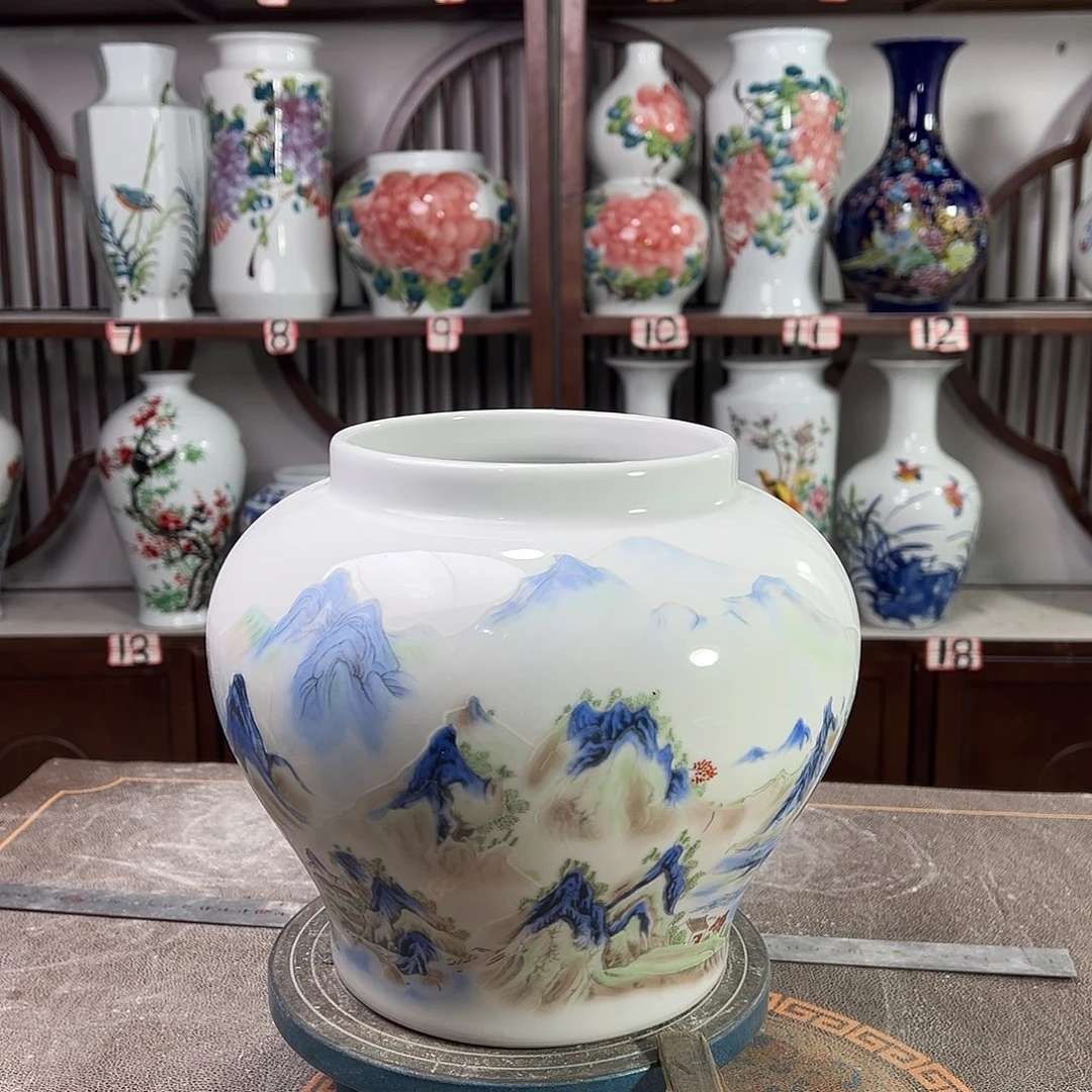 陶摆件景德镇陶瓷大口千里