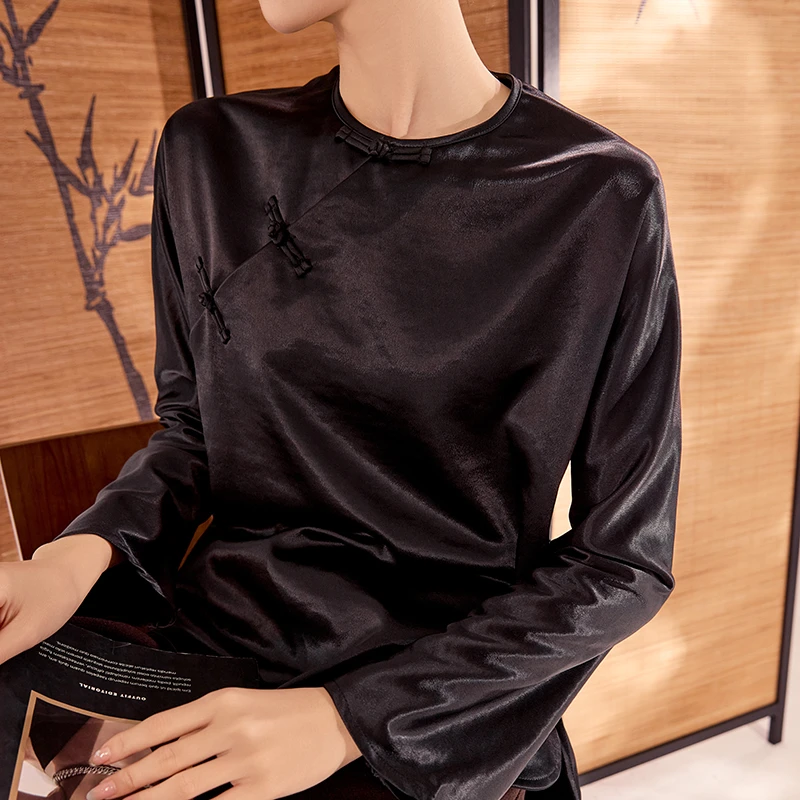 春季2025新中式盘扣设计感百搭衬衫女高端宽松气质国风上衣 MZ054