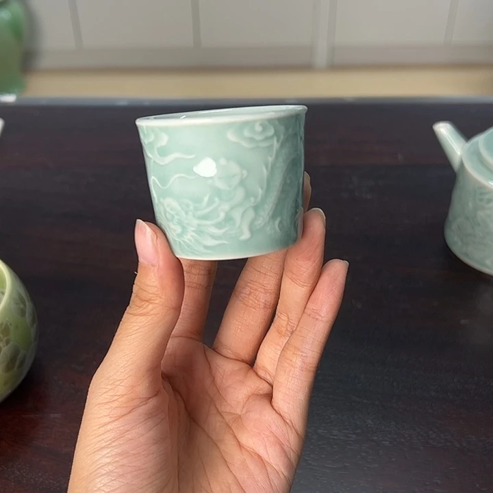 龙泉云间青瓷小米茶器