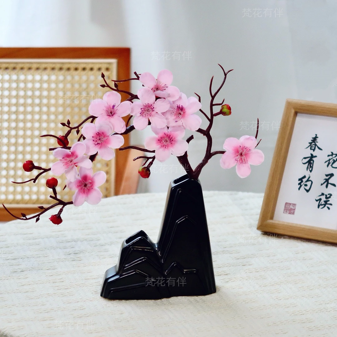 腊梅仿真花摆设花瓶高级感假花花艺摆件装饰客厅玄关轻奢