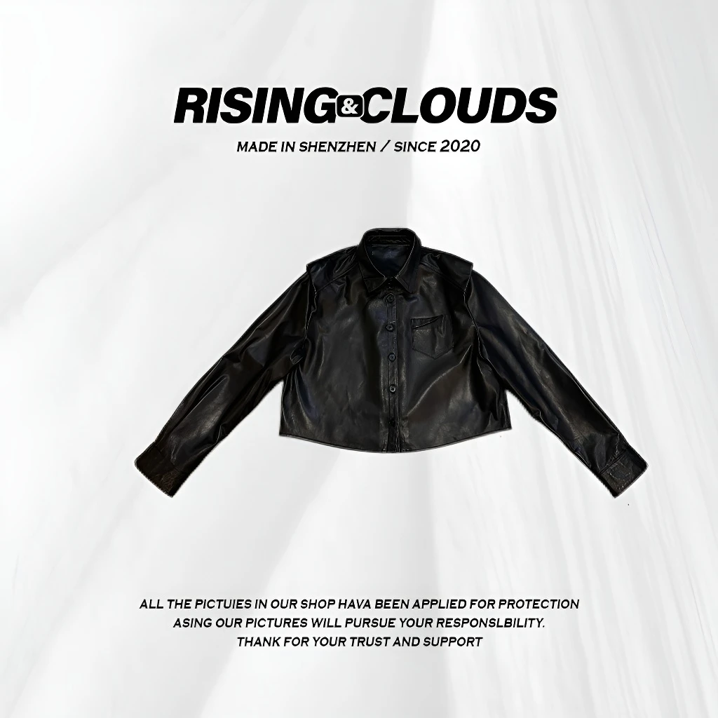 RISING&CLOUDS莎莎【瑞汇】羊皮2025早春欧若风时尚皮外套020528
