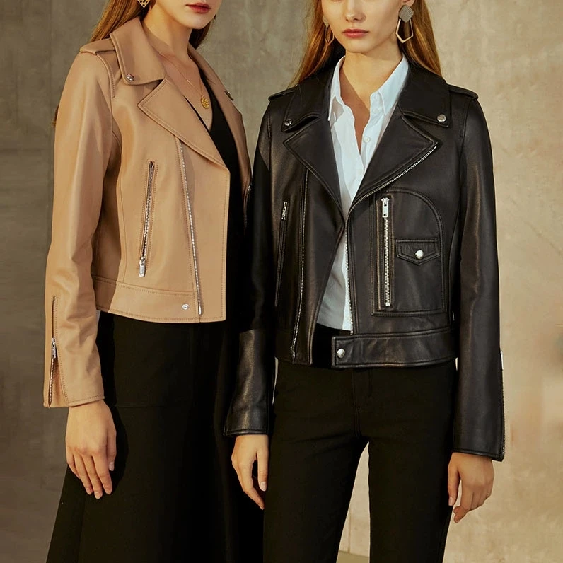长袖短款通用冬季女士机车皮衣女装春秋时尚秋冬