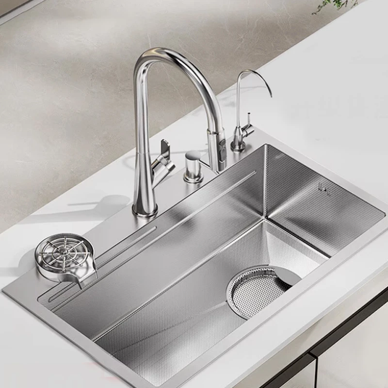 【大牌科技】极刻纳米-E8厨房大单槽304不锈钢洗菜盆集渣网过滤5.0X