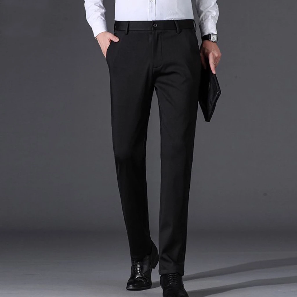 男士春季商务休闲百搭气质纯色经典休闲直筒裤/2818
