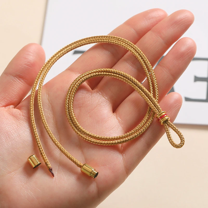 非金属布艺吊坠 老铺同款项链绳金色八宝罗盘编织绳配绳吊坠挂绳