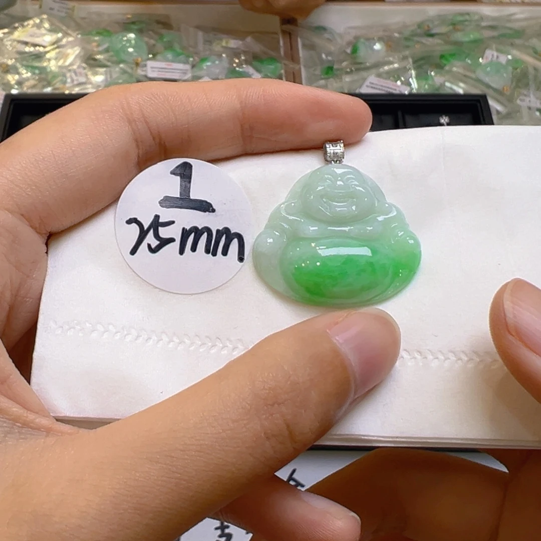 吊坠(不含链)18K金镶嵌翡翠