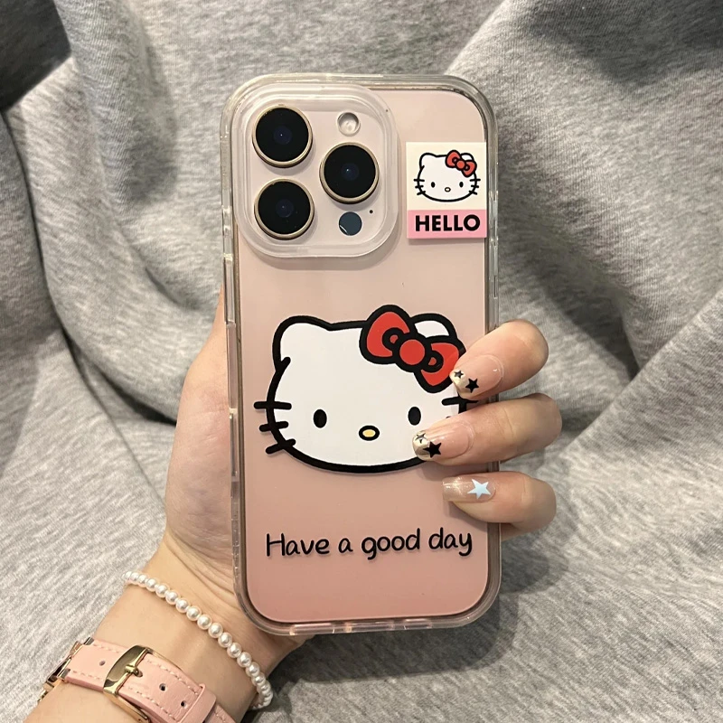 BANCA渐变透粉kt猫适用iPhone16/15手机壳苹果14华为vivo小米oppo