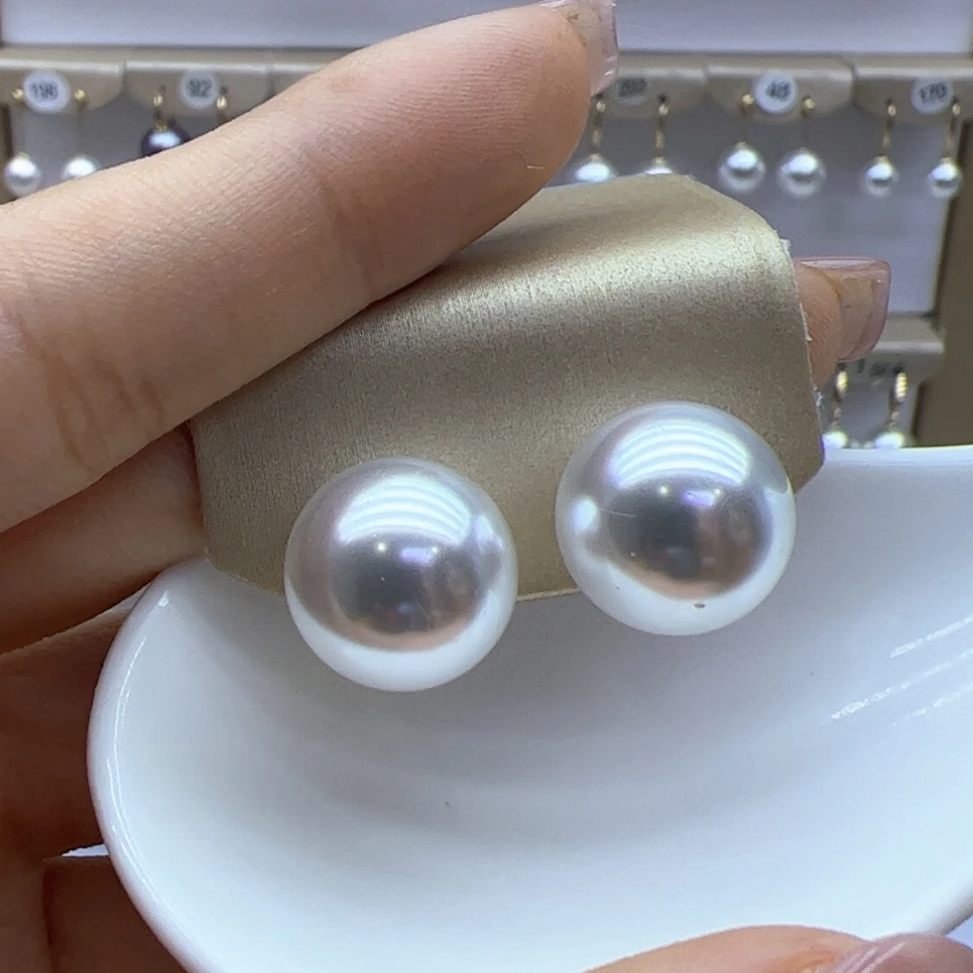 淡水珍珠耳饰银S925镶嵌