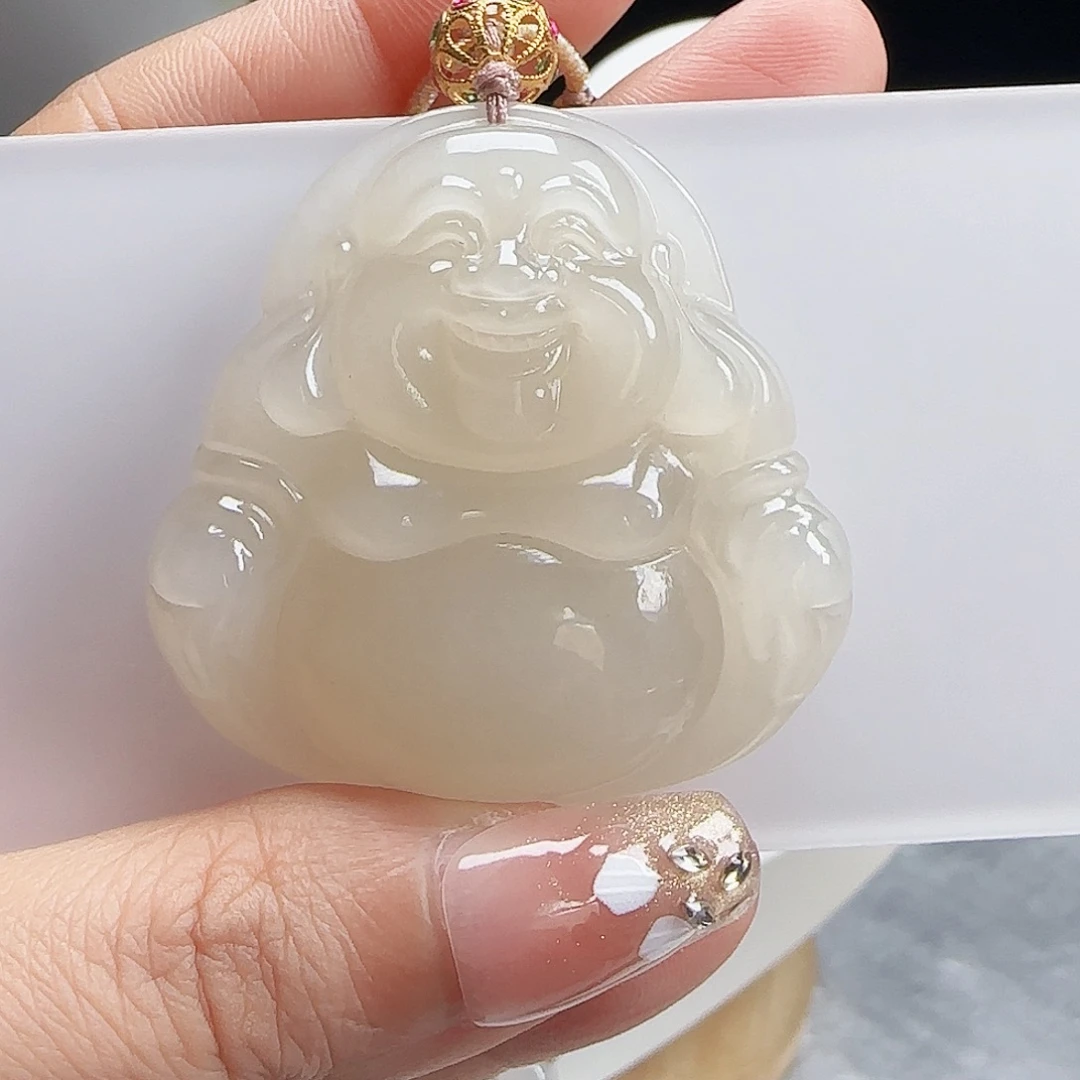 和田玉18K金镶嵌颈饰45