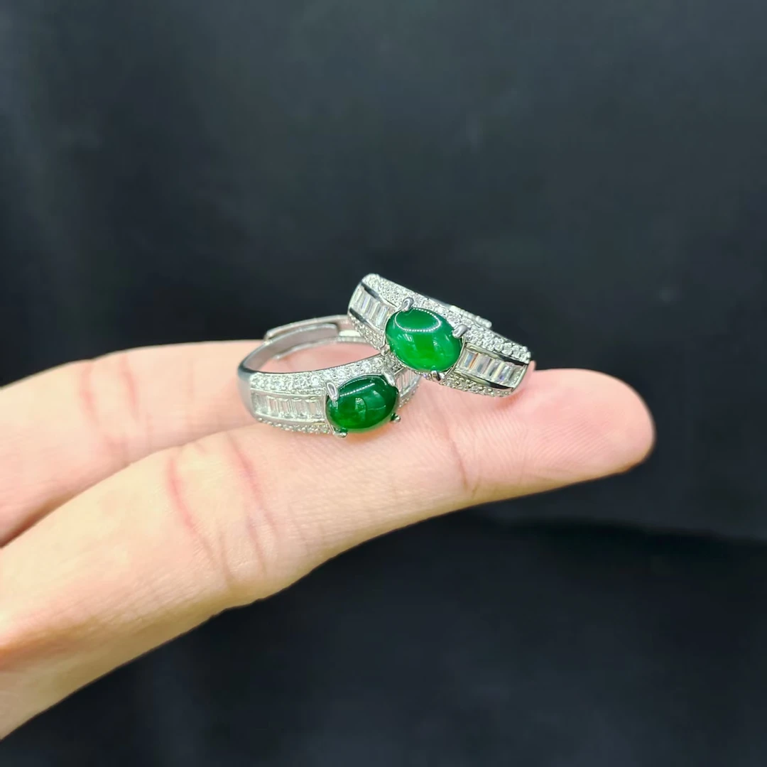 【龙龙严选】翡翠蛋面戒指L21【多样性发其一】约8-6mm