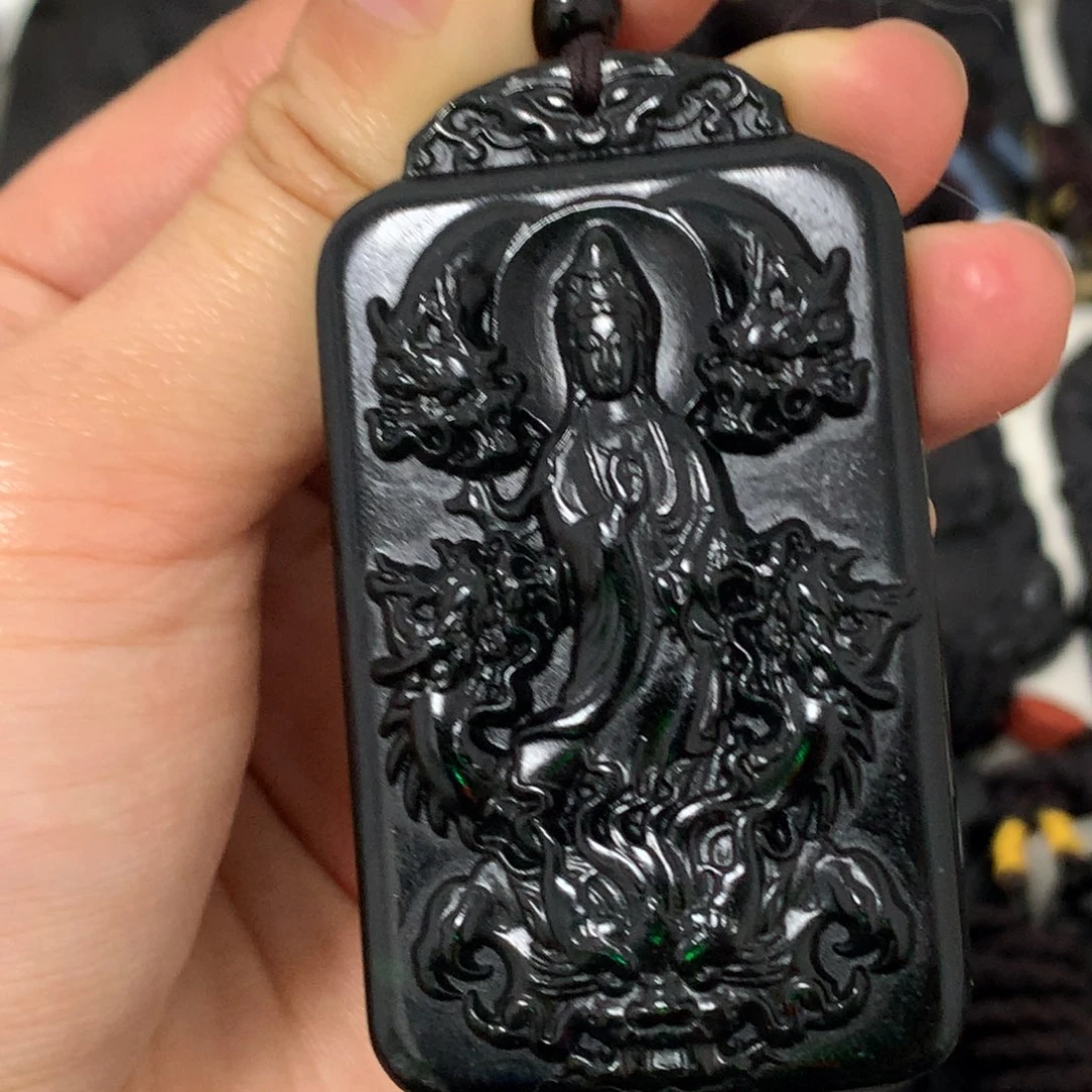 天然缅甸a货钢琴黑挂件