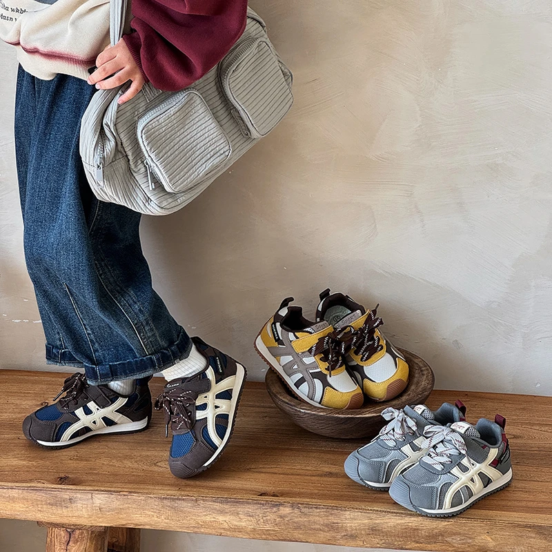 【琥珀流光】（儿童皮面阿甘鞋）2025年秋季新款男童女童德训鞋-25083