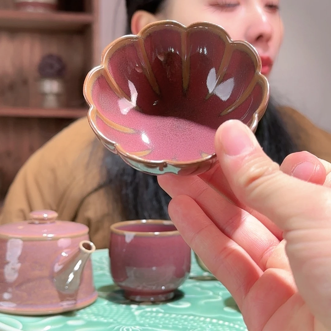 秋潭紫花口杯111111