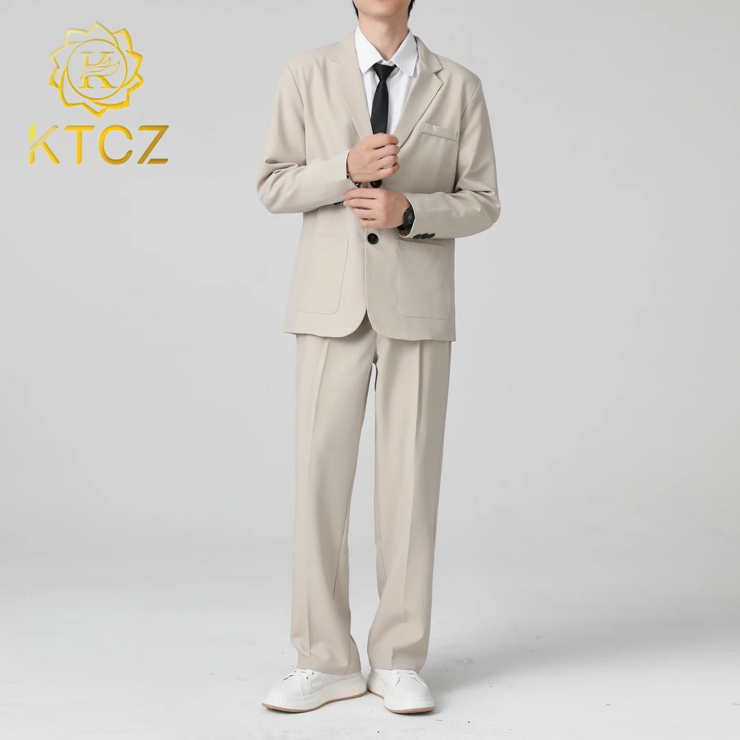 KTCZKTCZ秋冬韩版简约百搭休闲松弛感西装套装男高级感通勤西装外