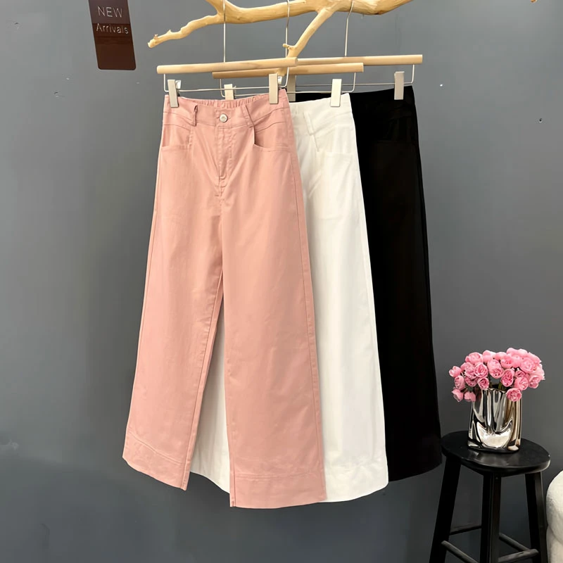 裤子女款爆款2025新款高腰九分裤女春夏透气休闲九分裤女夏薄款